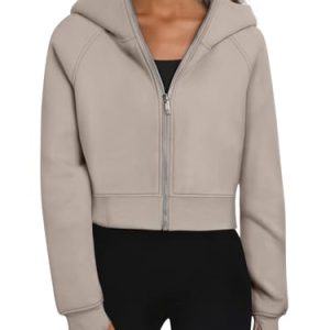 Womens Zip Up Hoodies Jackets Cropped Sweatshirts Fleece Fall Outfits Casual Comfy Y2k Tops Winter Clothes 2025