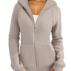 Womens Zip Up Hoodies Fleece Jackets Oversized Sweatshirts Fall Fashion Outfits Sweaters Winter Clothes