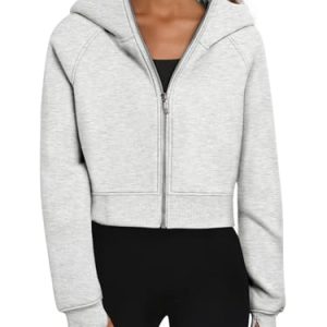 Womens Zip Up Hoodies Jackets Cropped Sweatshirts Fleece Fall Outfits Casual Comfy Y2k Tops Winter Clothes 2025