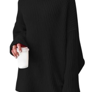 Womens Turtleneck Oversized Long Sweater Dress 2025 Plus Size Tunic Pullover Knit Winter Dresses