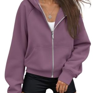 Womens Zip Up Hoodies Fleece Jackets Oversized Sweatshirts Fall Fashion Outfits 2025 Sweaters Winter Clothes