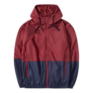 Men's Lightweight Windbreaker Jackets Outdoor Hooded Pocket Raincoat Jacket