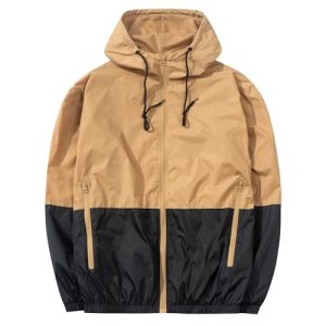 Men's Lightweight Windbreaker Jackets Outdoor Hooded Pocket Raincoat Jacket