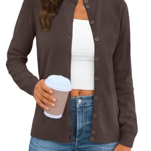 Women's Fall Cardigan Sweaters 2025 Lightweight Oufits Clothes Fashion Trendy Long Sleeve Tops Casual Jackets