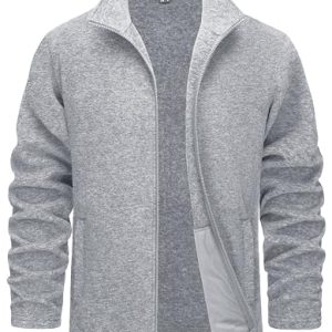 Men's Fleece Jackets Full Zip Lightweight Jacket Casual Soft Warm Coats with Pockets