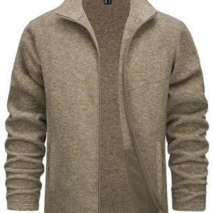 Men's Fleece Jackets Full Zip Lightweight Jacket Casual Soft Warm Coats with Pockets